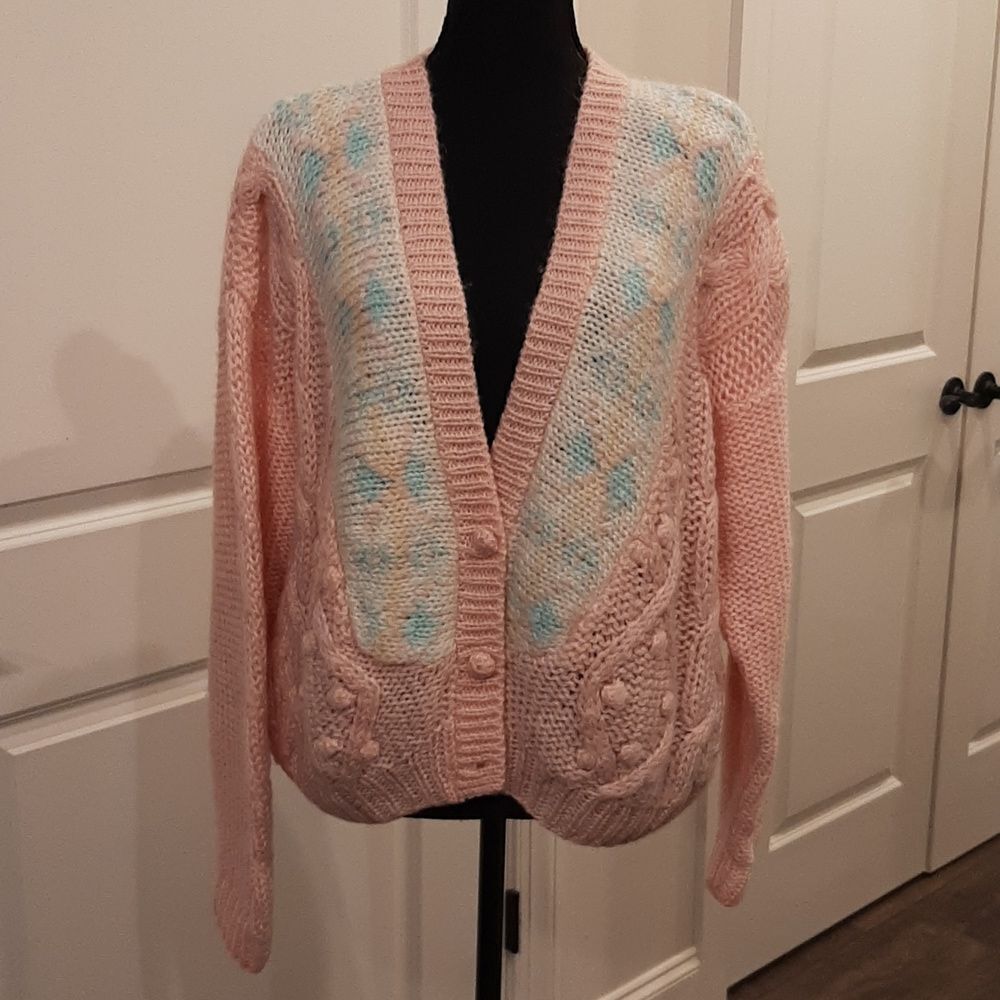 IVY Vintage Hand Knit Cardigan Sweater - Picture 2 of 11